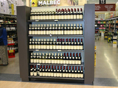 End Cap with Wine Bottles