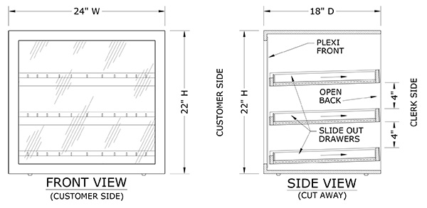 50ml Liquor Bottle Display CAD Drawing